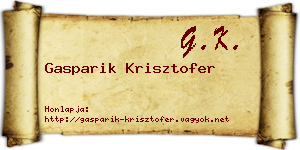 Gasparik Krisztofer névjegykártya